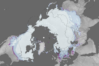 Map image for Which mountain snowpacks are most vulnerable to global warming? 
