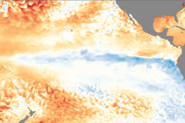 Sea surface temperature anomaly map