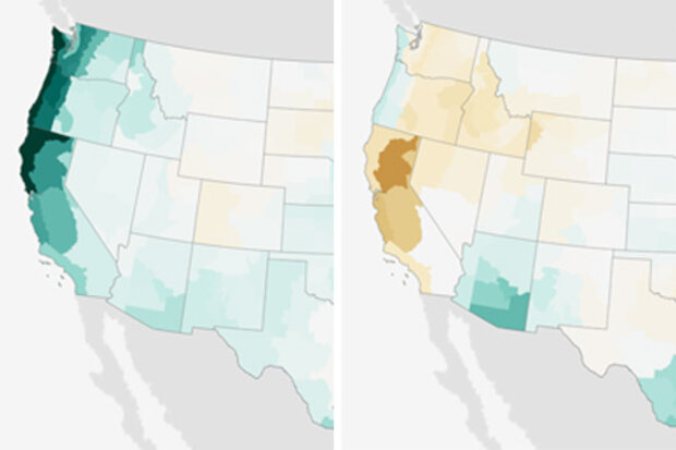 Precipitation changes, 1983 vs 1966