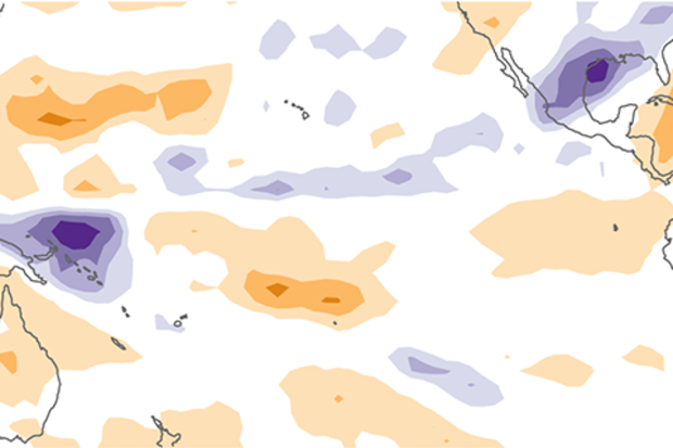 Outgoing longwave radiation for Sep-Nov 2018