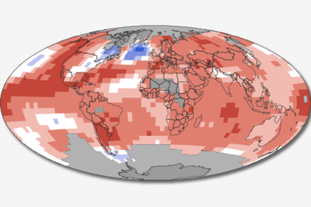 January - July 2015 temperature rankings (percentiles)