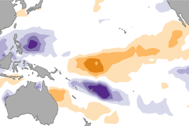 Cloudiness anomaly map