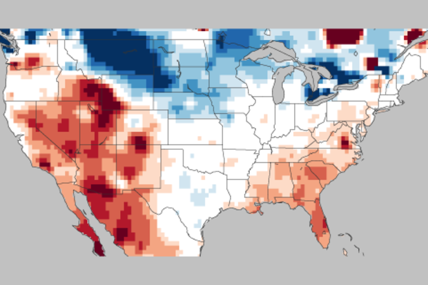 Temperature anomaly map