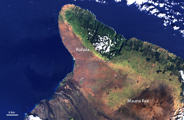 Photo-like satellite image of big island of Hawaii