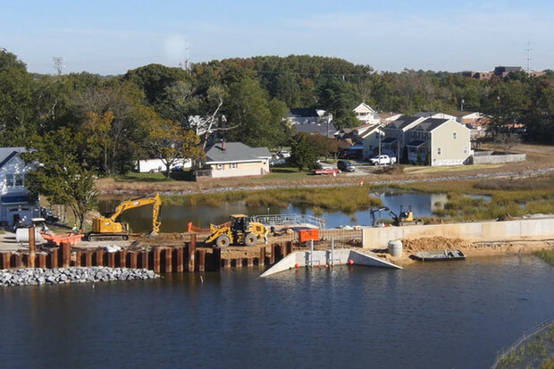 A flood prevention construction project in the Ohio Creek watershed