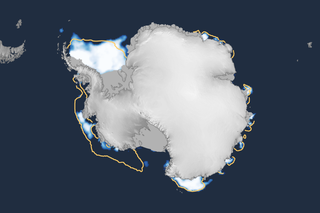 Map image for Antarctic sea ice summer minimum ties for second-lowest on record in 2024