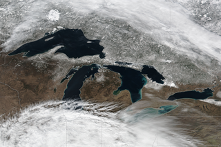 Map image for How warm winters and low ice may impact the Great Lakes