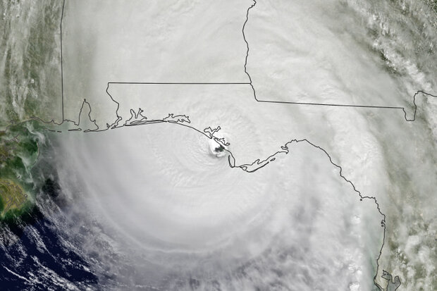 Satellite image of Hurricane Michael over western Florida