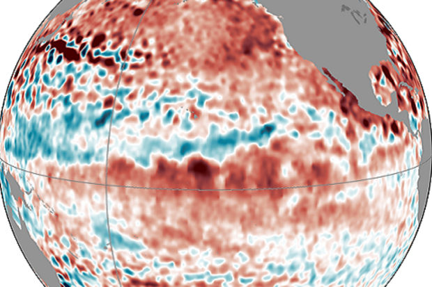 Image of sea surface height anomaly averaged over August 20-30, 2014