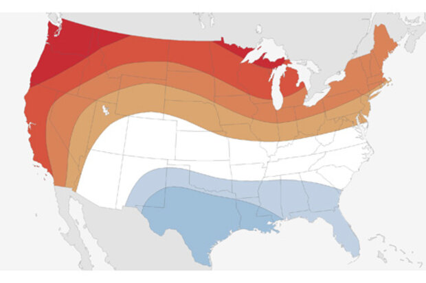 US temperature outlook for winter 2015-16